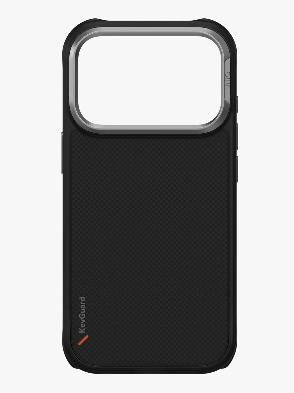 Чехол Uniq на iPhone 17 Pro, KEVA MagSafe, ударопрочный из кевлара, с алюминиевой защитой камеры, матовый под карбон, черныйphoto4