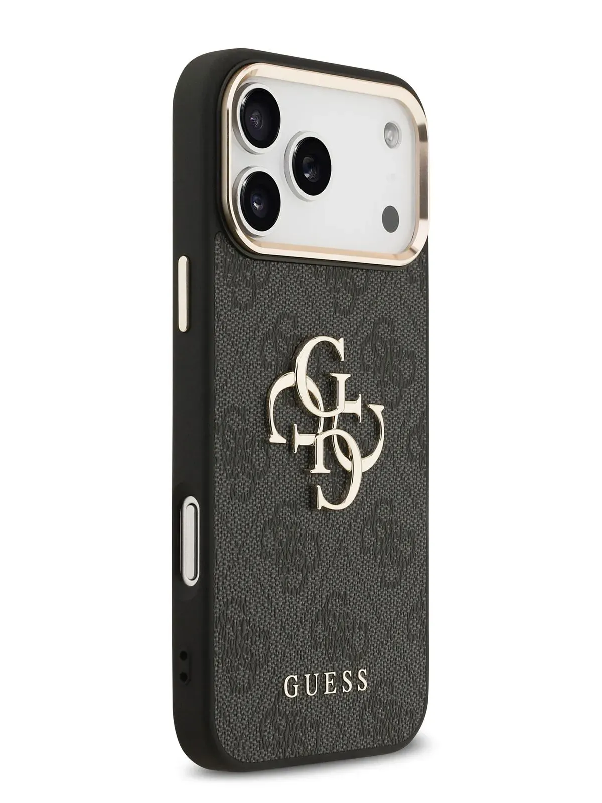 Чехол Guess на iPhone 17 Pro, черный,  PU Leather, metal logophoto0