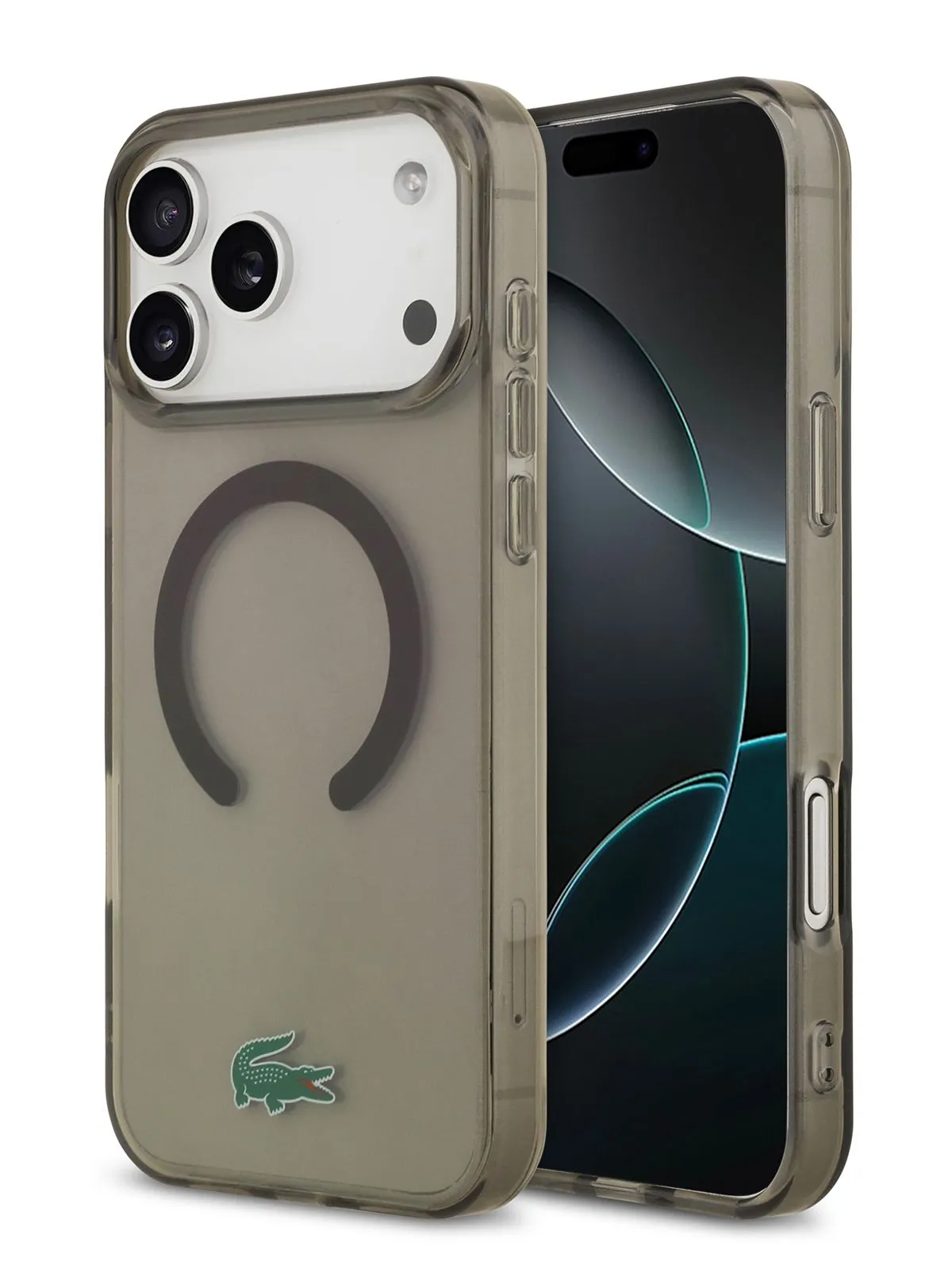 Чехол Lacoste для iPhone 17 Pro Max IML Croc logo Hard Transparent Black (MagSafe)photo3