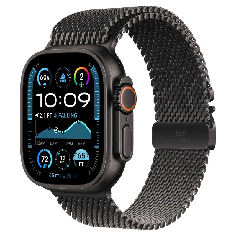 Apple Watch Ultra 2024 GPS + Cellular, 49 мм корпус из титана цвета Черный титан, браслет миланская петля черного цветаphoto0