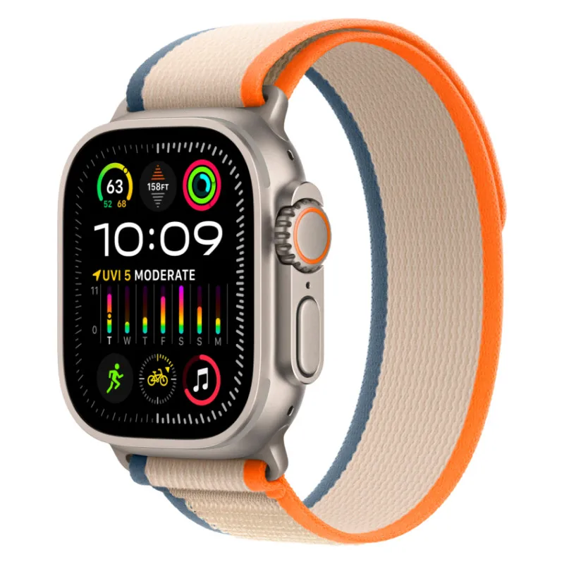 Apple Watch Ultra 2023 GPS + Cellular, 49 мм корпус из титана, ремешок Trail оранжевого/бежевого цветаphoto0