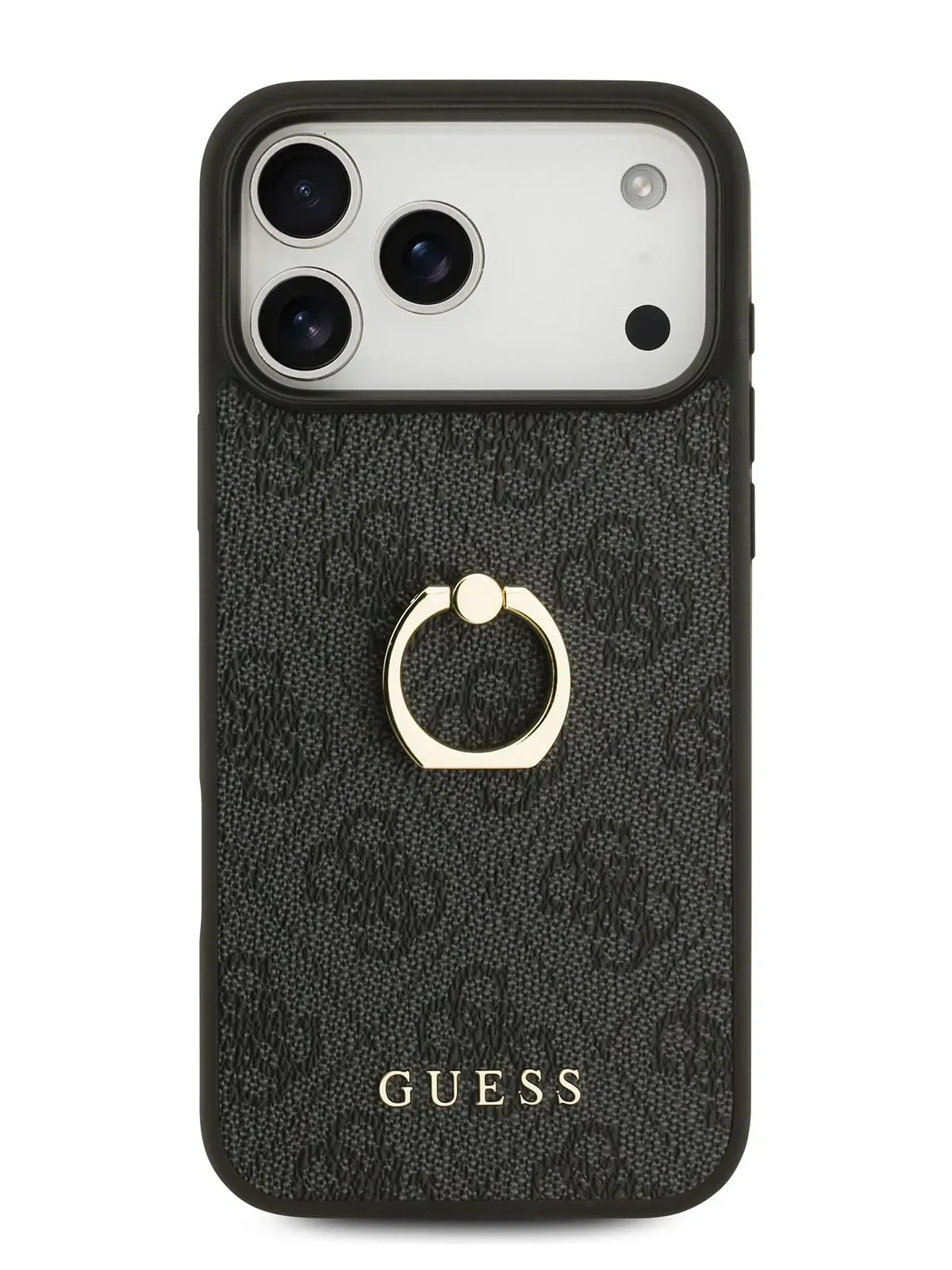 Чехол Guess на iPhone 17 Pro Max, Leather Ring, черный, с металлическими кольцом держателемphoto4