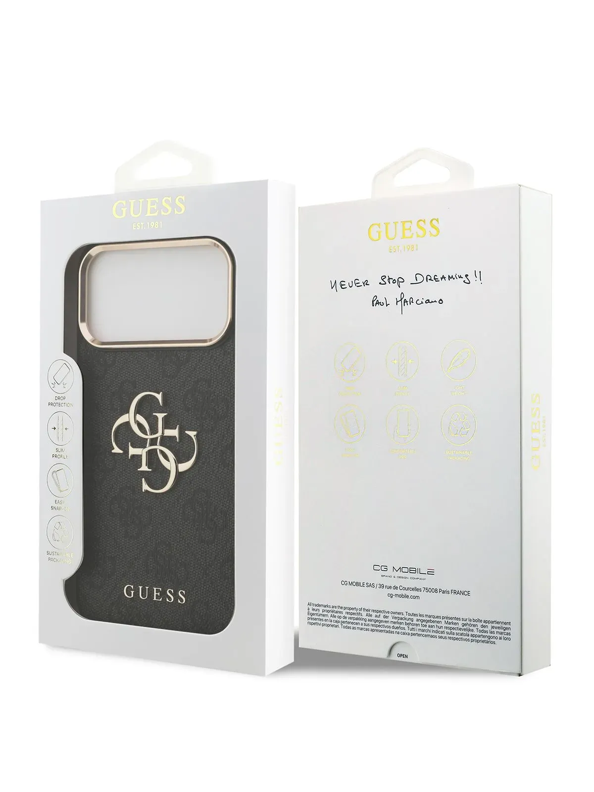 Чехол Guess на iPhone 17 Pro, черный,  PU Leather, metal logophoto7