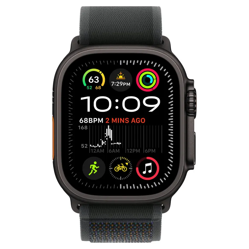 Apple Watch Ultra 2024 GPS + Cellular, 49 мм корпус из титана цвета Черный титан, ремешок Trail черного цветаphoto1