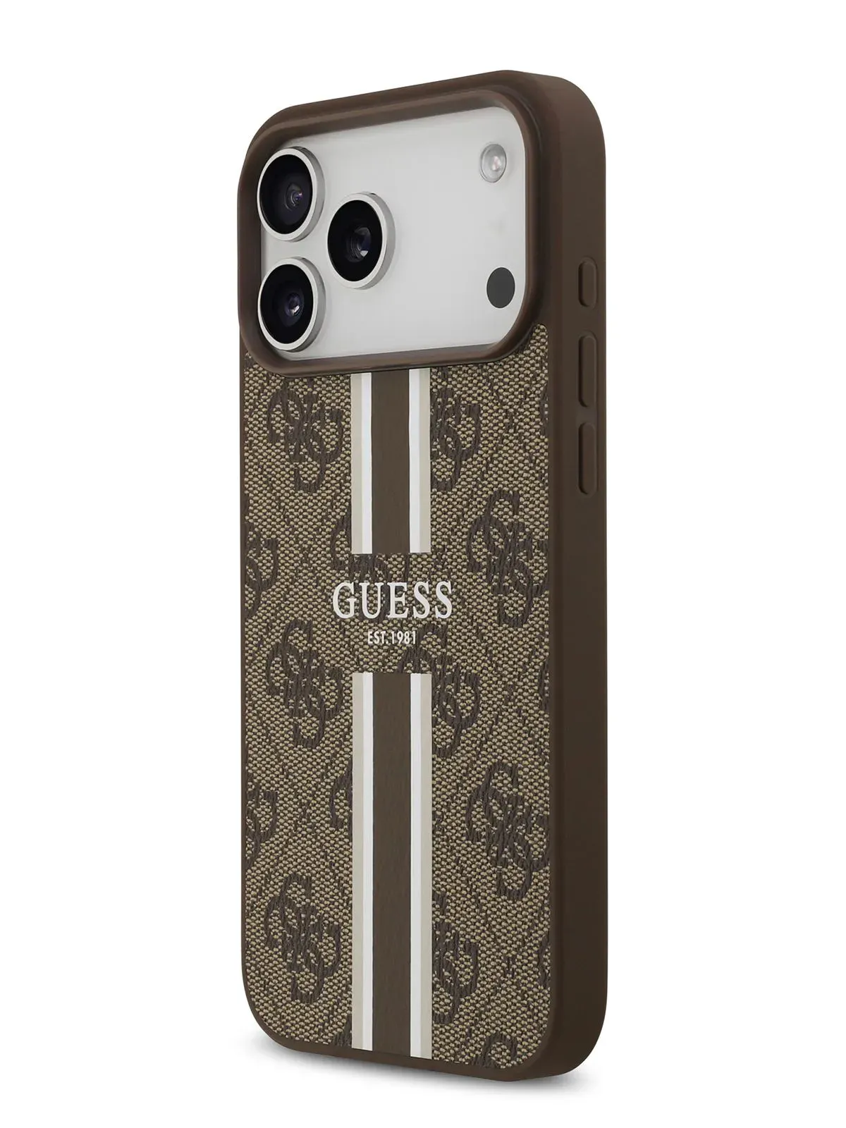 Чехол Guess на iPhone 17 Pro, коричневый, Leather, MagSafephoto2