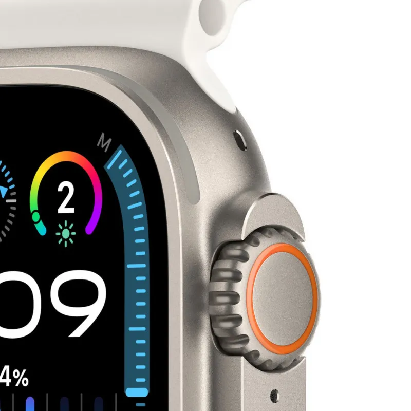 Apple Watch Ultra 2023 GPS + Cellular, 49 мм корпус из титана, ремешок Ocean белого цветаphoto2