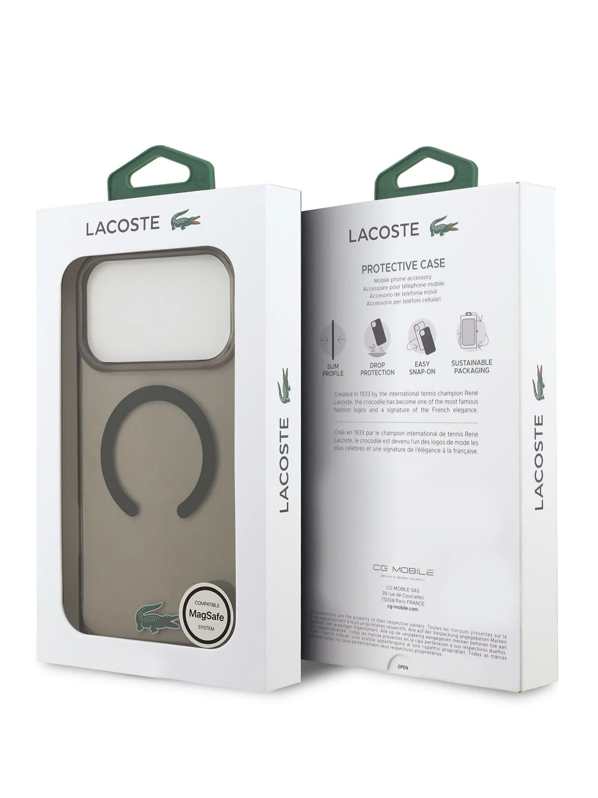 Чехол Lacoste для iPhone 17 Pro Max IML Croc logo Hard Transparent Black (MagSafe)photo7