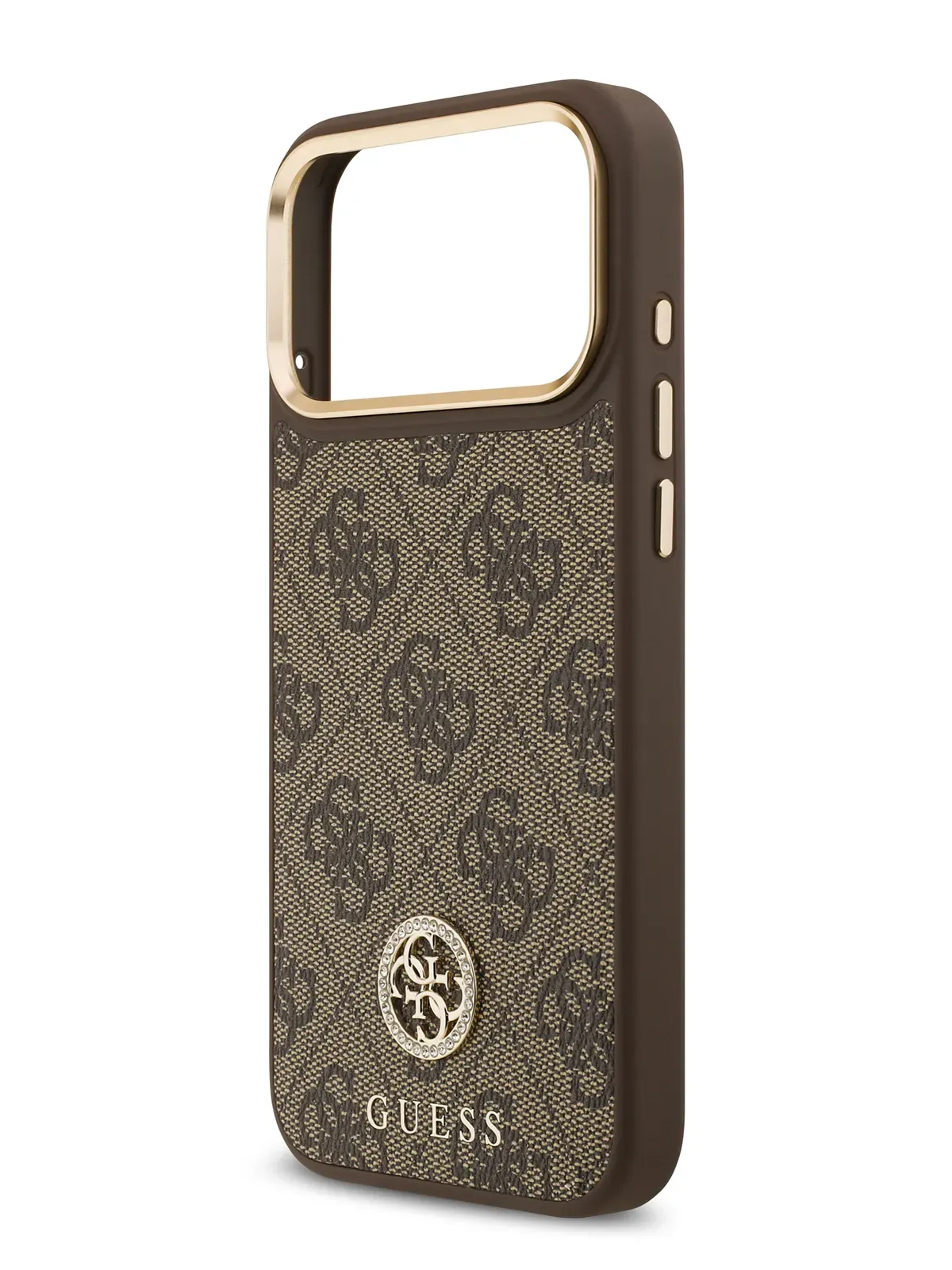 Чехол Guess на iPhone 17 Pro,  Leather, MagSafe, коричневый, Diamondphoto5