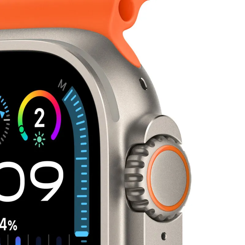 Apple Watch Ultra 2023 GPS + Cellular, 49 мм корпус из титана, ремешок Ocean оранжевого цветаphoto2