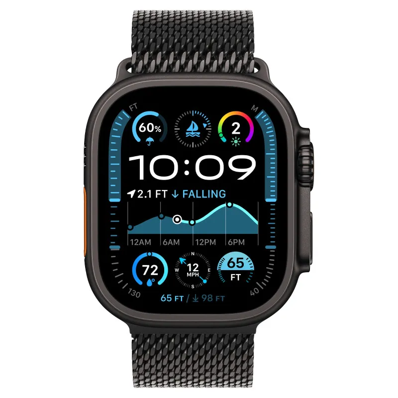 Apple Watch Ultra 2024 GPS + Cellular, 49 мм корпус из титана цвета Черный титан, браслет миланская петля черного цветаphoto1