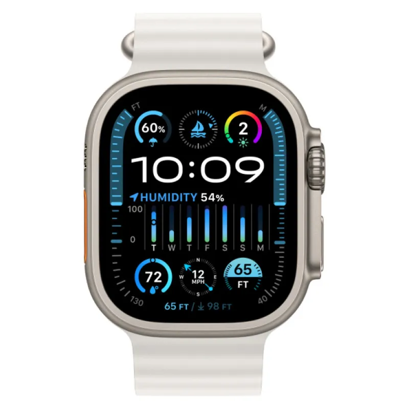 Apple Watch Ultra 2023 GPS + Cellular, 49 мм корпус из титана, ремешок Ocean белого цветаphoto1