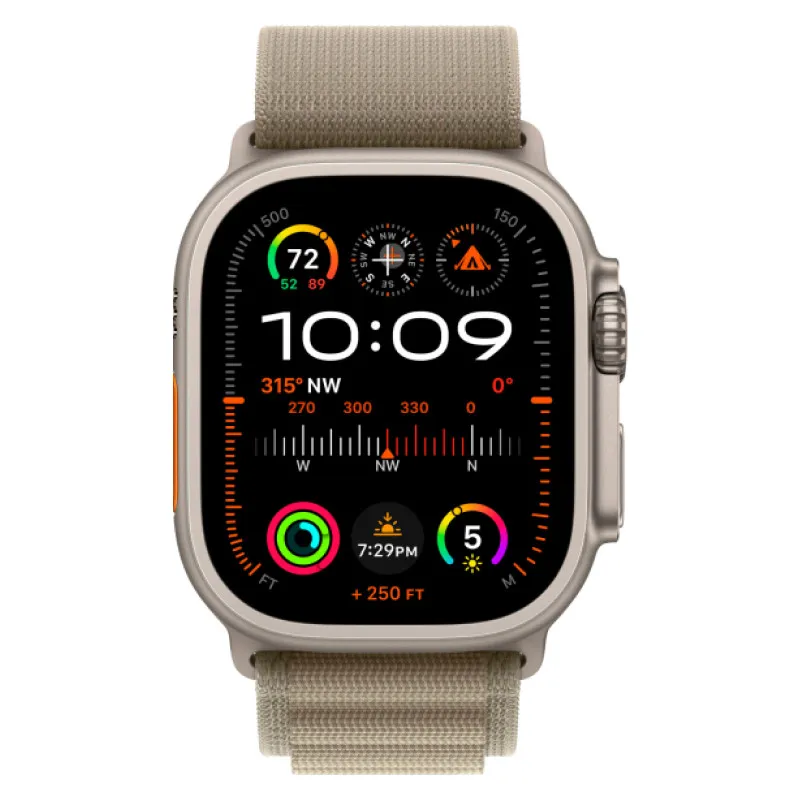 Apple Watch Ultra 2023 GPS + Cellular, 49 мм корпус из титана, ремешок Alpine оливкового цветаphoto1