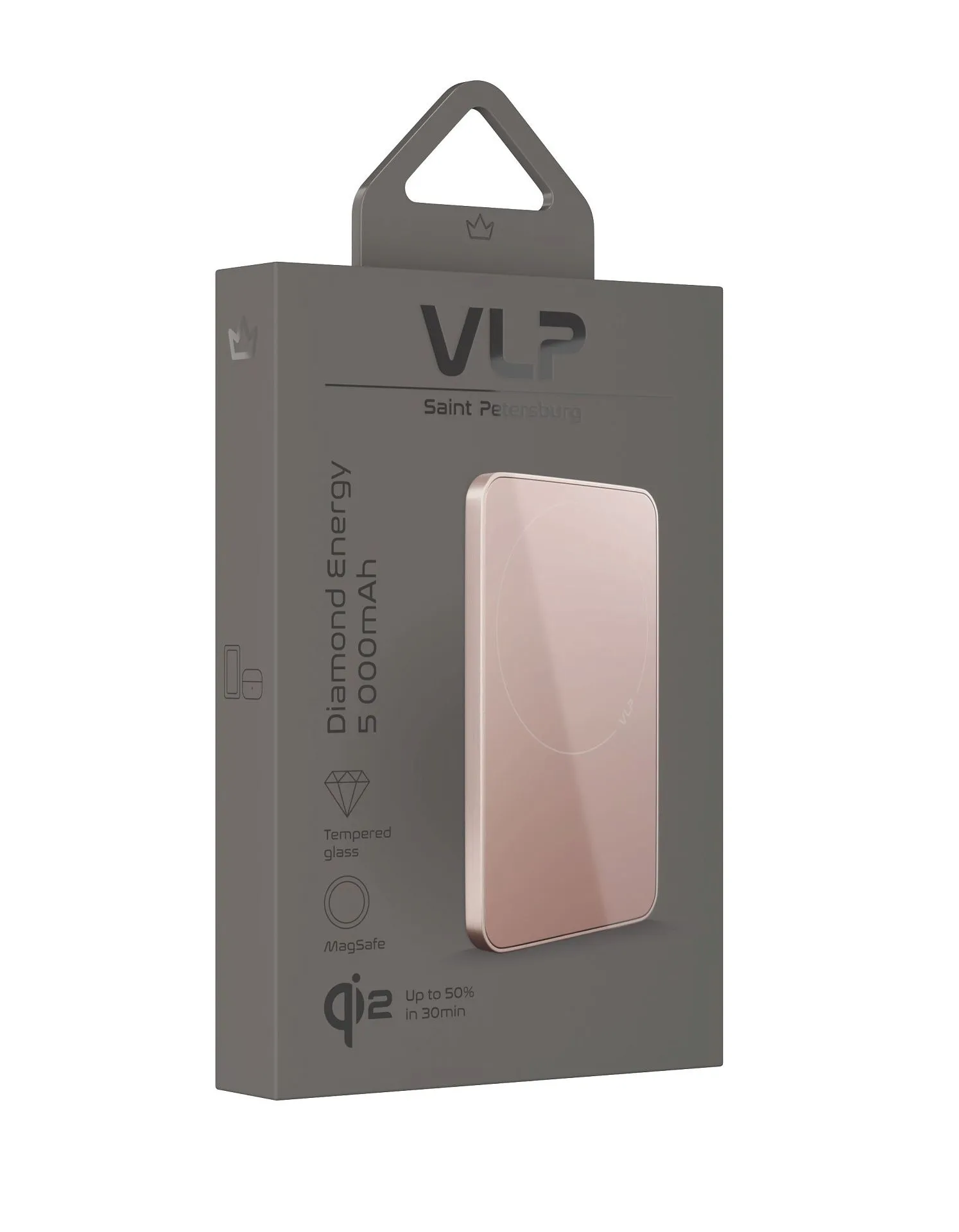 Аккумулятор внешний VLP Diamond Energy MagSafe, Qi2, 5000 mAh, USB-C, пустынный титанphoto6