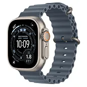 Apple Watch Ultra 3, 49 мм корпус из титана, ремешок Ocean синего цвета