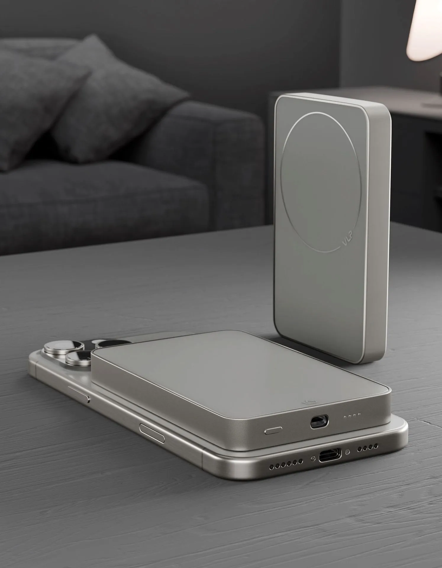 Аккумулятор внешний VLP Diamond Energy MagSafe, Qi2, 10000 mAh, USB-C, натуральный титанphoto3