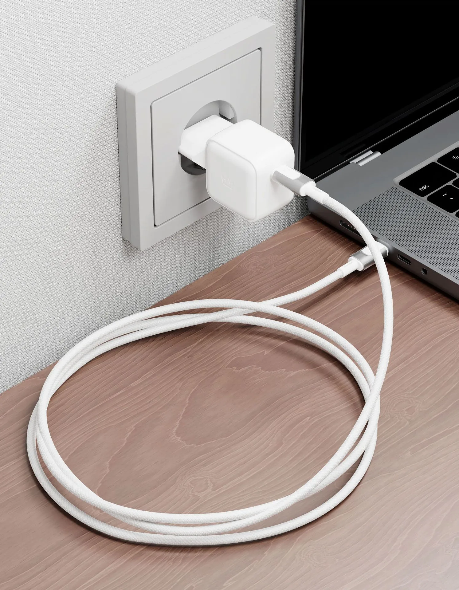 Дата-кабель VLP Force Line 100W USB-C + USB-C, 1.2m, белыйphoto5