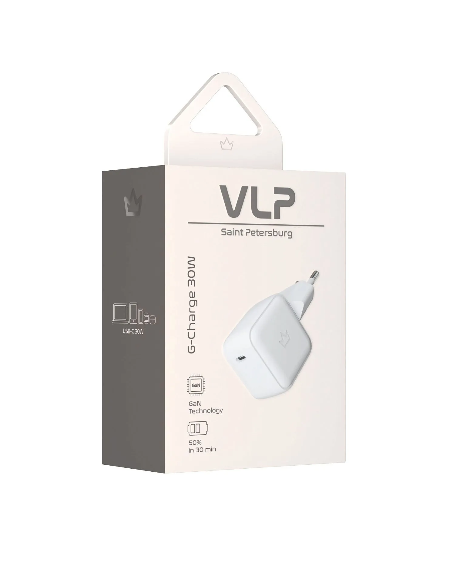 Сетевое зарядное устройство VLP G-Charge 30Вт USB-C, PD, QC, белыйphoto5