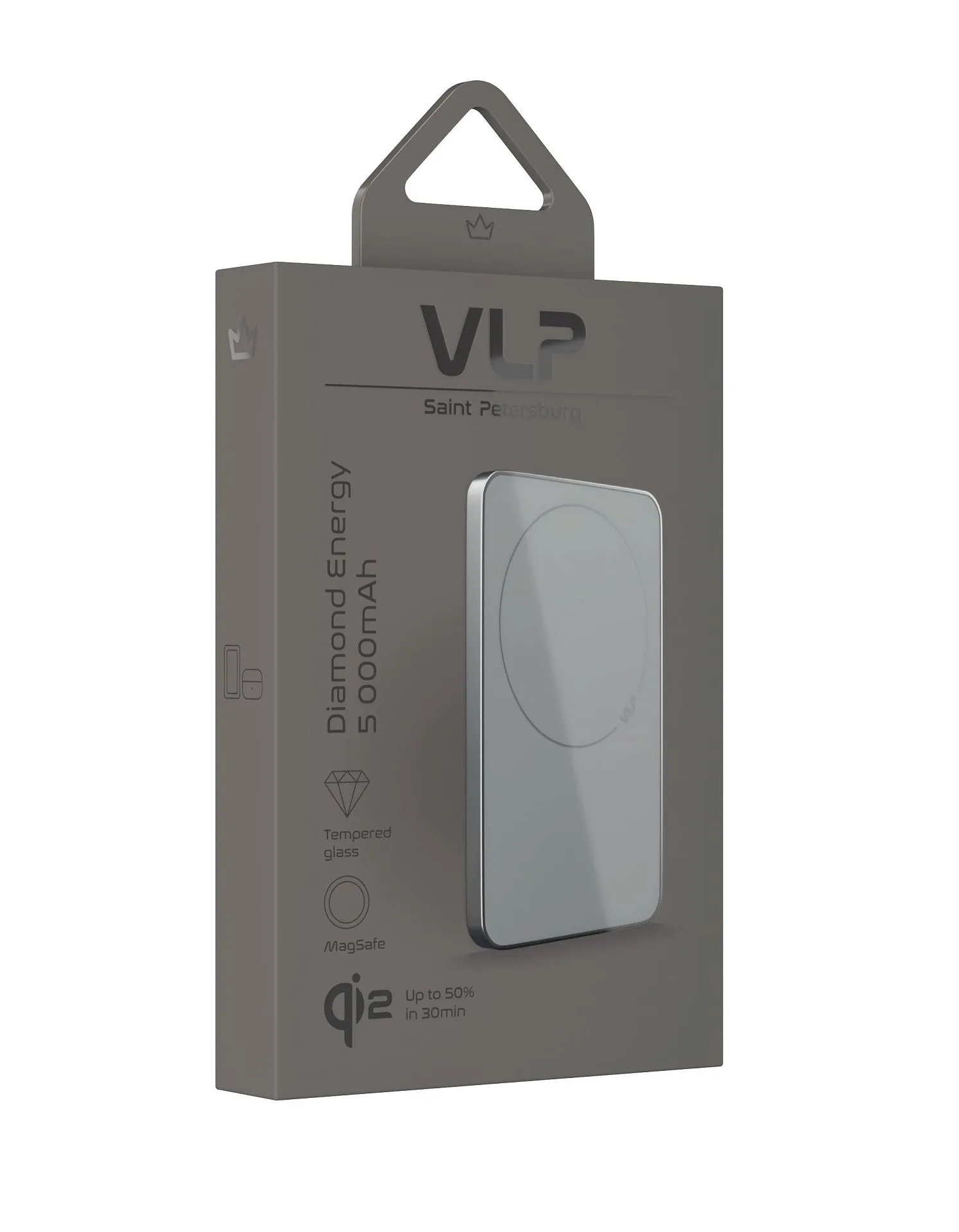 Аккумулятор внешний VLP Diamond Energy MagSafe, Qi2, 5000 mAh, 3A, USB-C, белыйphoto5