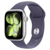 Apple Watch Series 11, 46 мм корпус из алюминия цвета Серебристый, спортивный ремешок цвета Фиолетовый туман