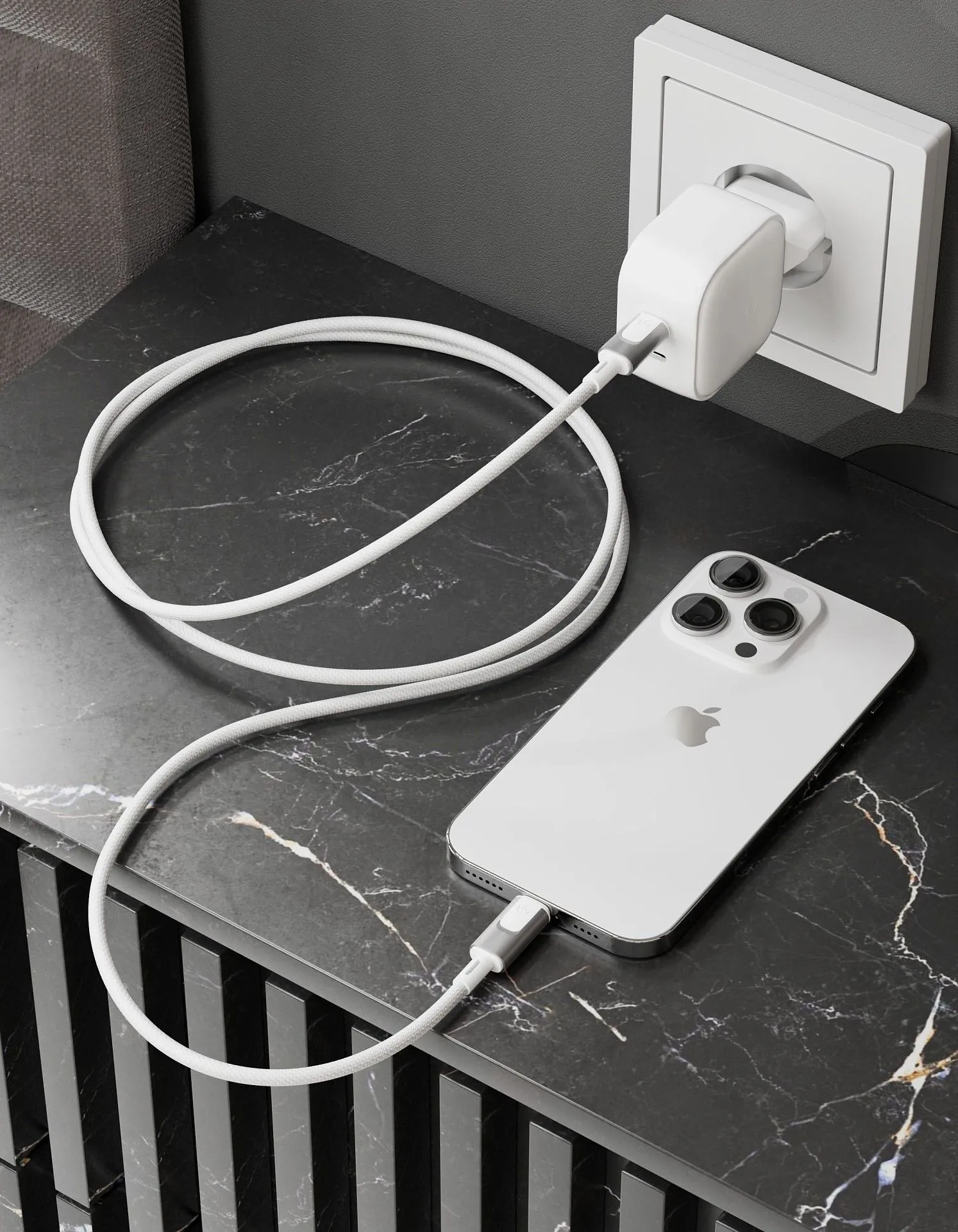 Дата-кабель VLP Force Line 30W USB-C + Lightning, 1.2m, белыйphoto2