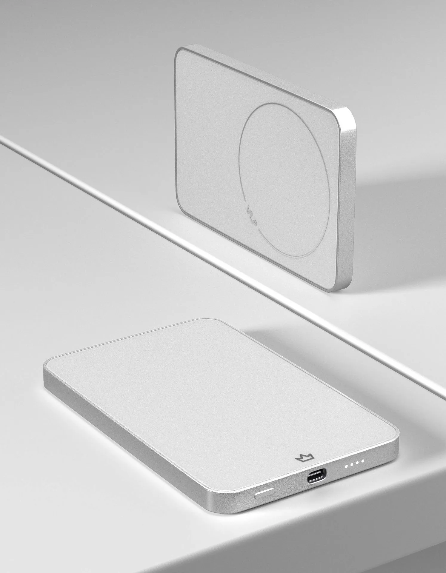 Аккумулятор внешний VLP Diamond Energy MagSafe, Qi2, 5000 mAh, 3A, USB-C, белыйphoto3