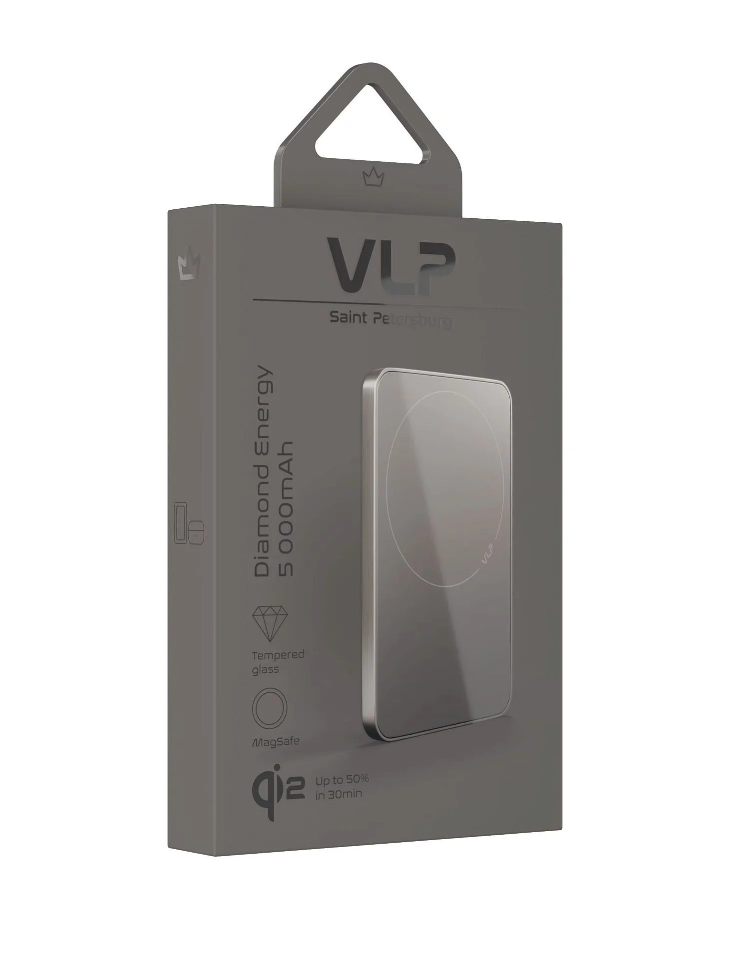 Аккумулятор внешний VLP Diamond Energy MagSafe, Qi2, 5000 mAh, USB-C, натуральный титанphoto7