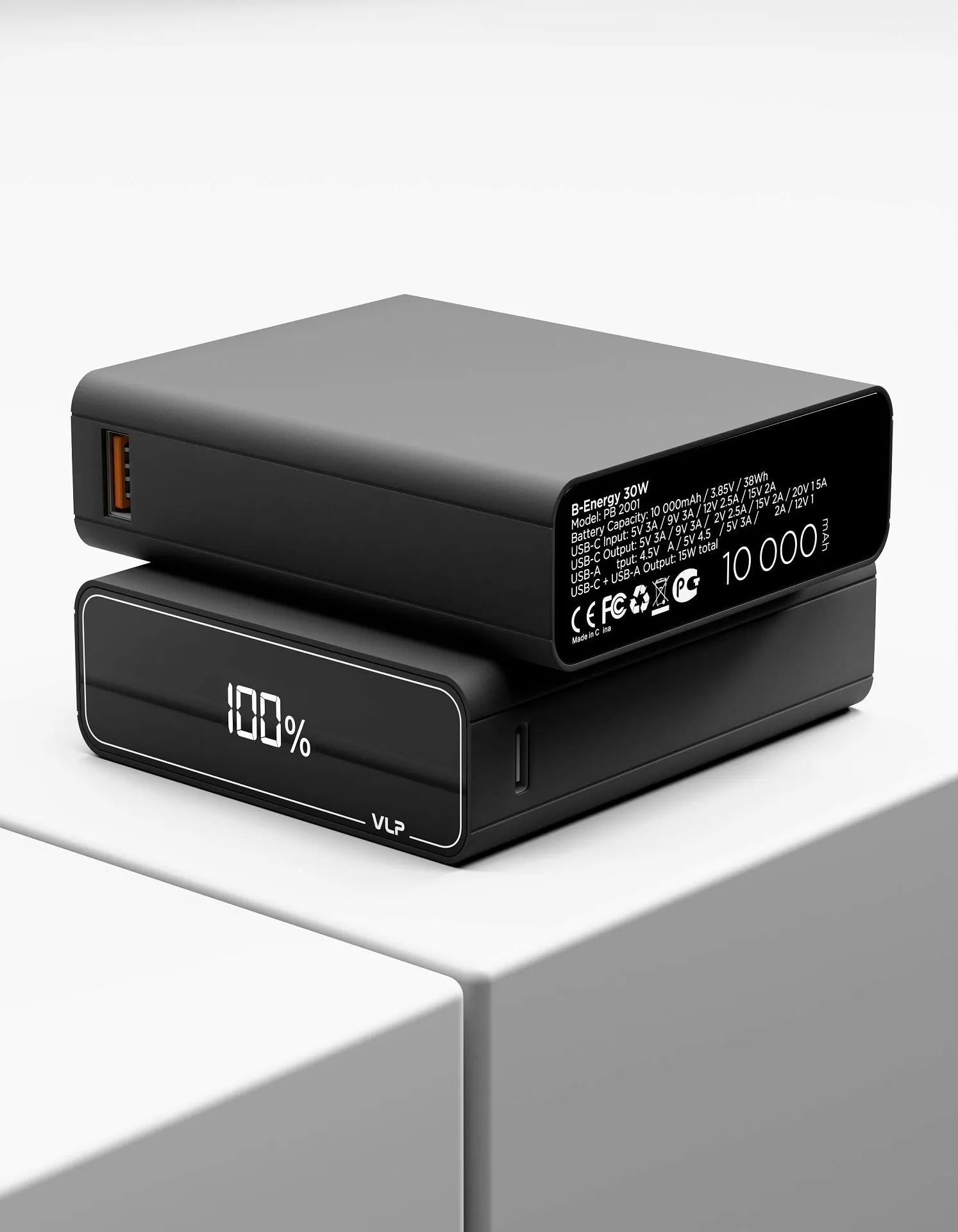 Аккумулятор внешний VLP B-Energy 10000 mAh 30W, USB-C, USB-A , steel grayphoto5