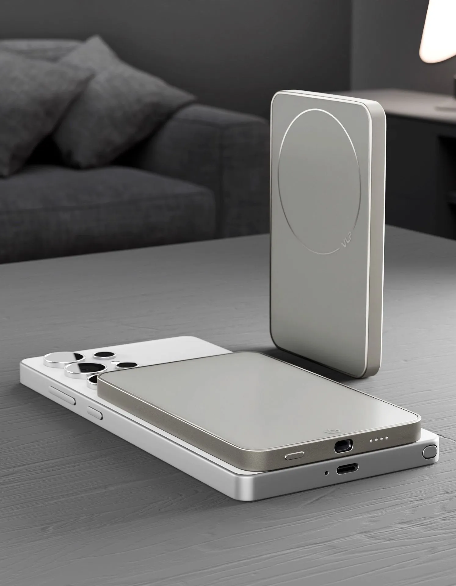 Аккумулятор внешний VLP Diamond Energy MagSafe, Qi2, 5000 mAh, USB-C, натуральный титанphoto4