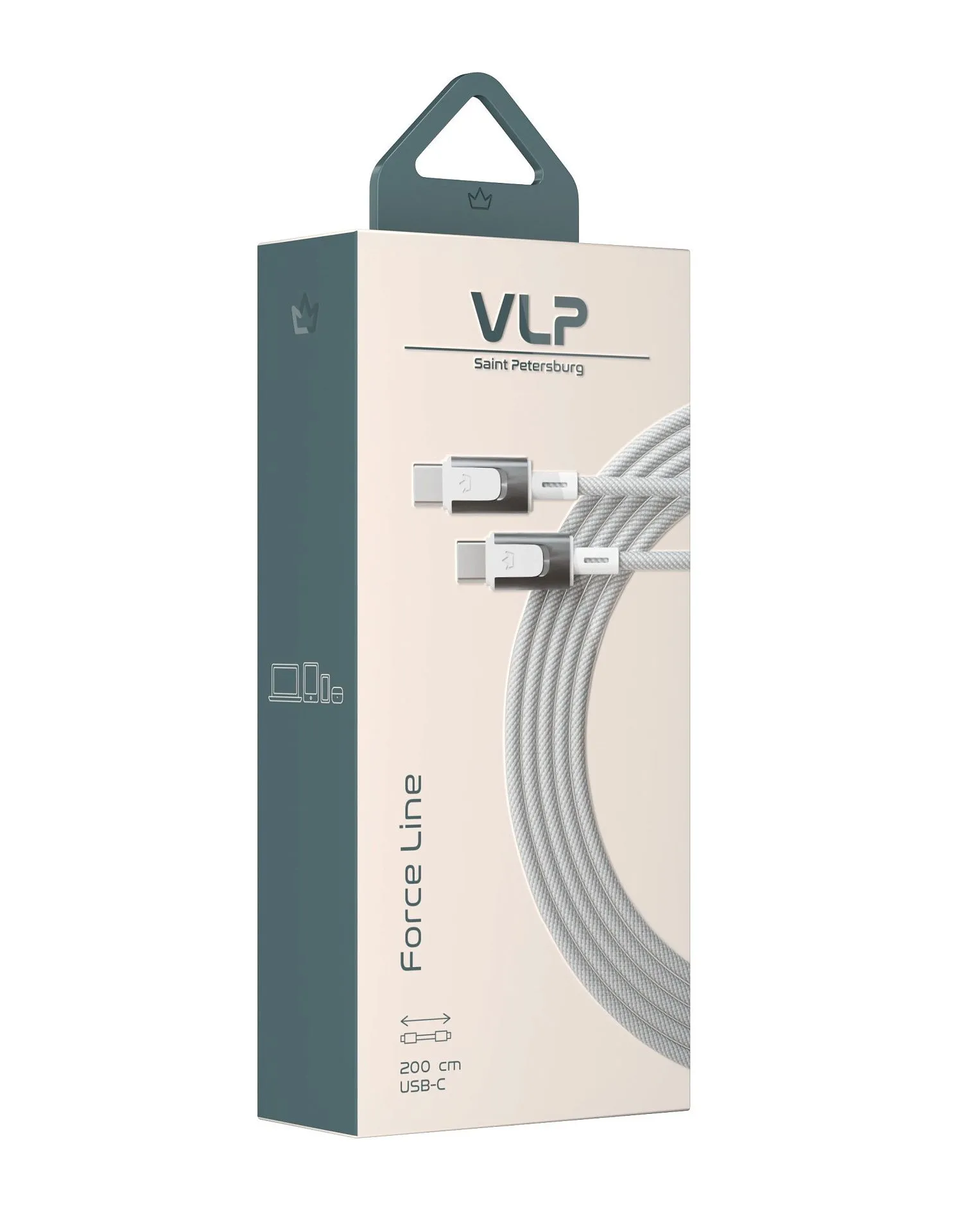 Дата-кабель VLP Force Line 100W USB-C + USB-C, 2.0m, белыйphoto5